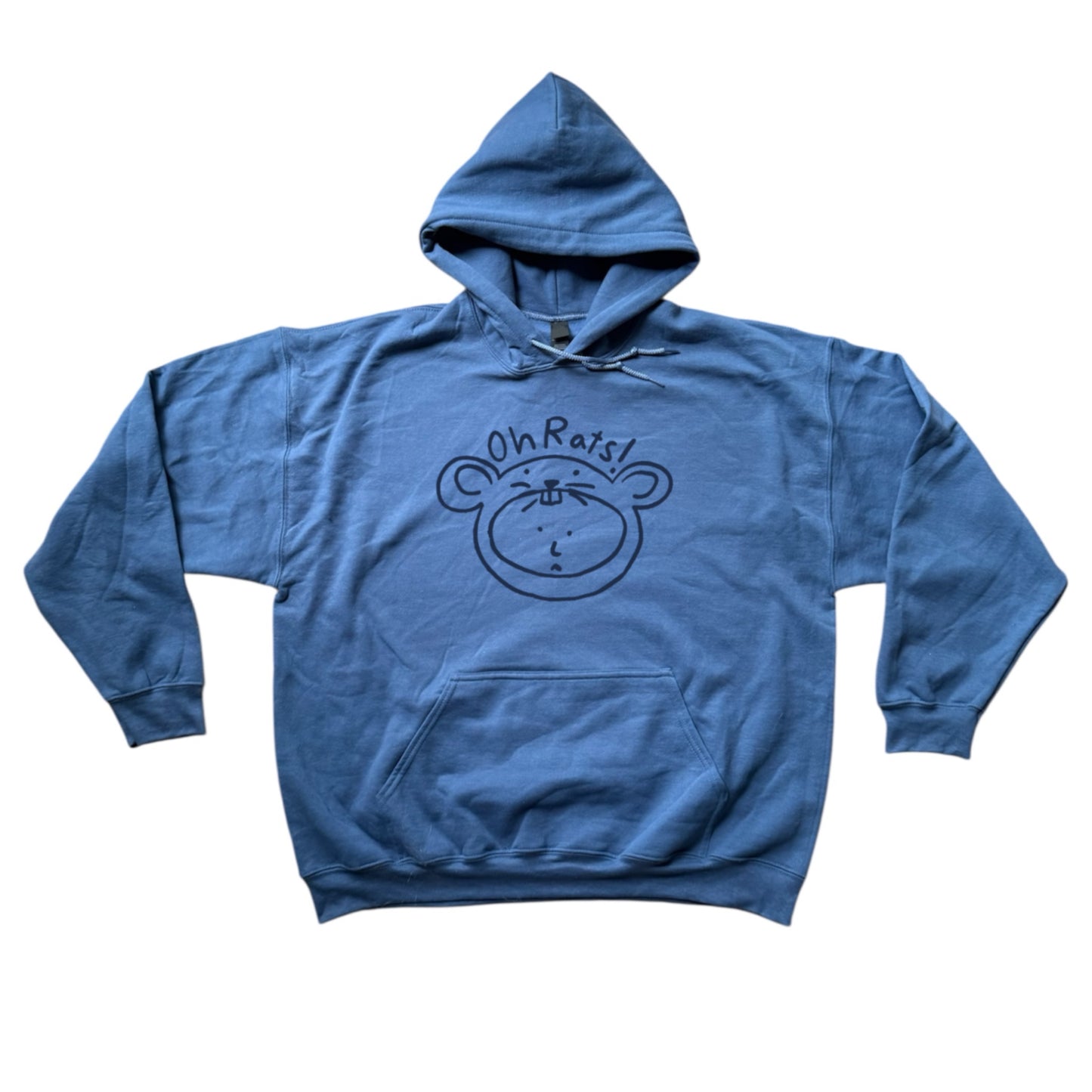 Oh Rats logo indigo hoodie