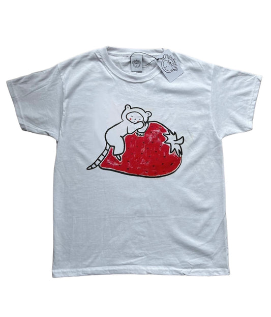 Oh Rats! Red on White Strawberry Mouse Oh Rats! Baby Tee
