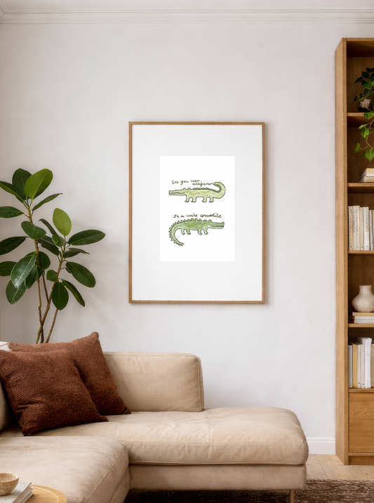 See you later alligator, in a while crocodile print