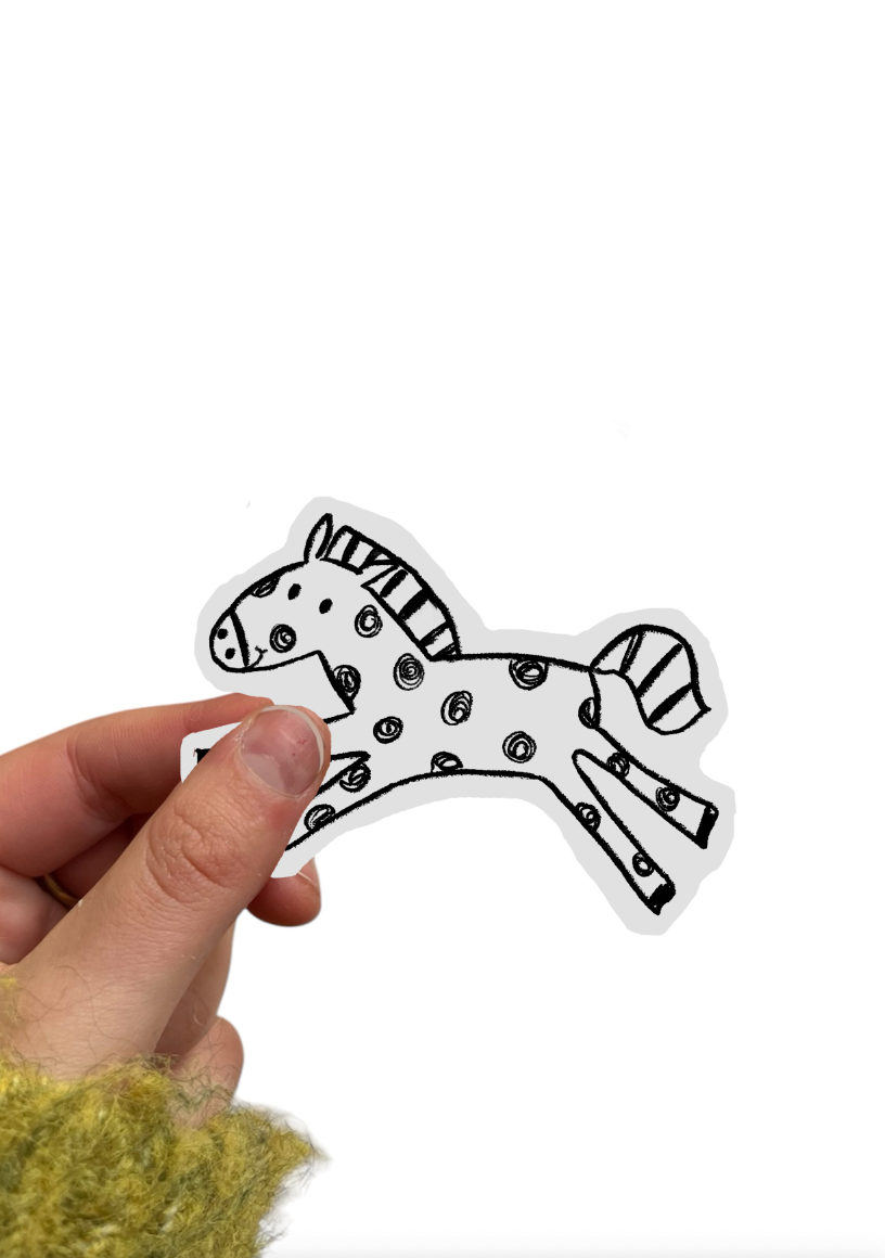 Polka dot horse sticker